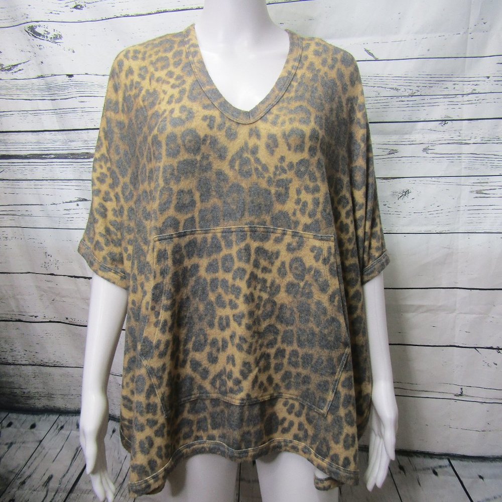 Karen Kane Leopard Print Poncho Tunic Top